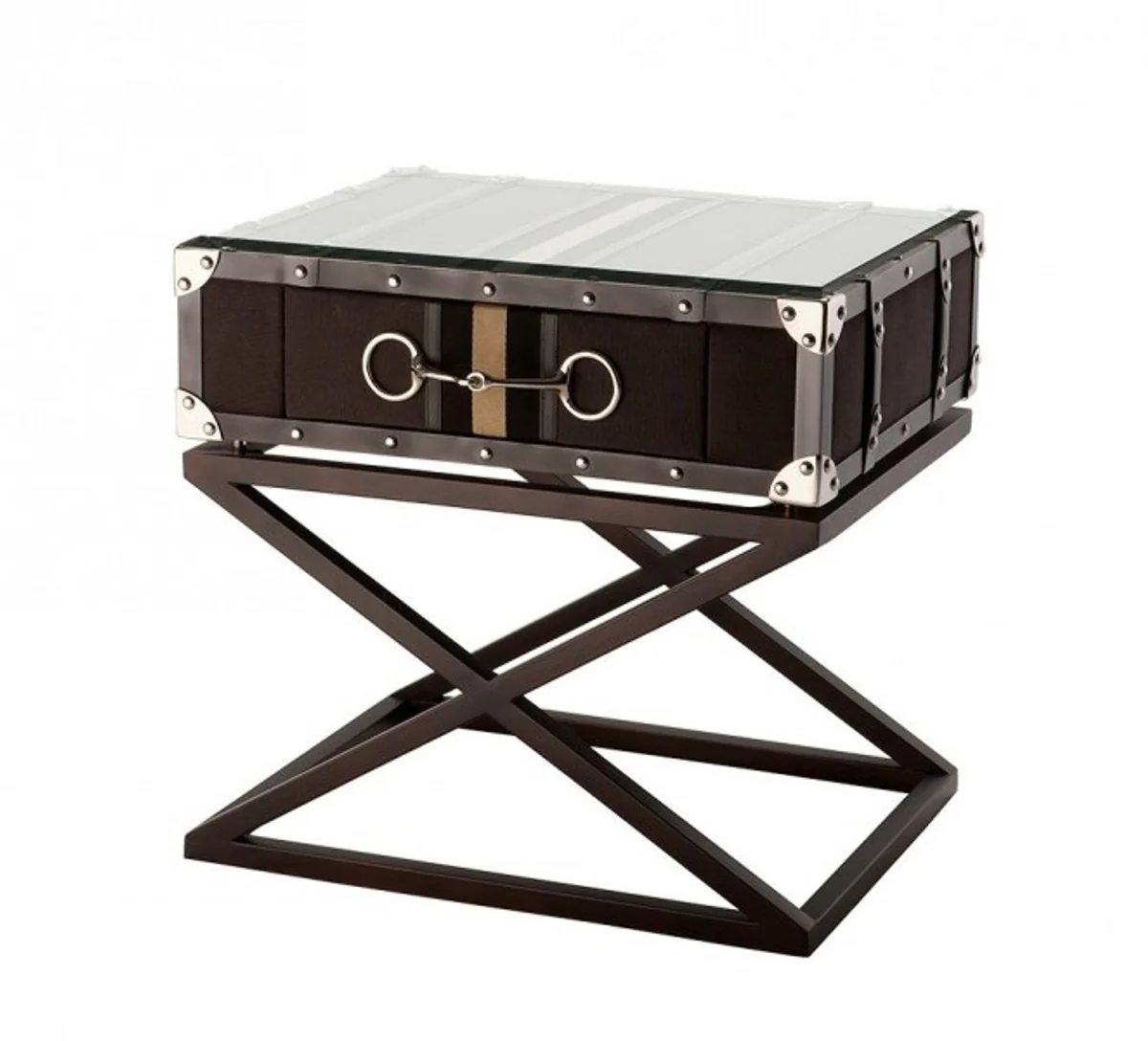 Luxus Art Deco Designer Beistelltisch Grau - Hotel Tisch Möbel