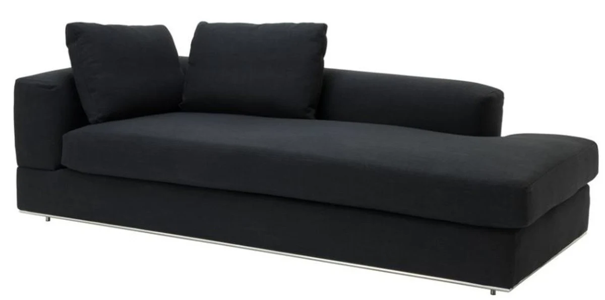 Designer Sofa Schwarz Linksseitig 231 x 101 x H. 85 cm - Luxus Wohnzimmer Möbel
