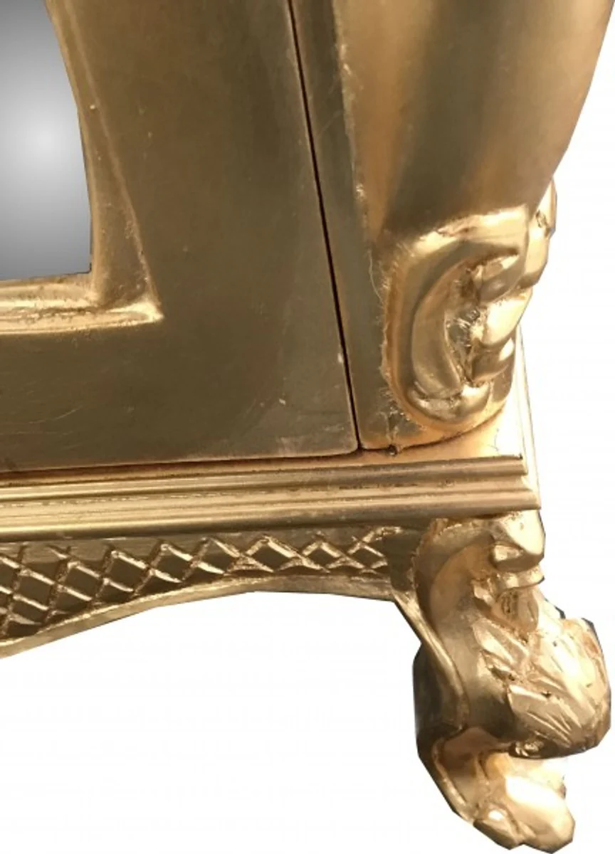 Barock Kleiderschrank Gold B 110 x H 230 cm Schlafzimmer Schrank - Antik Stil