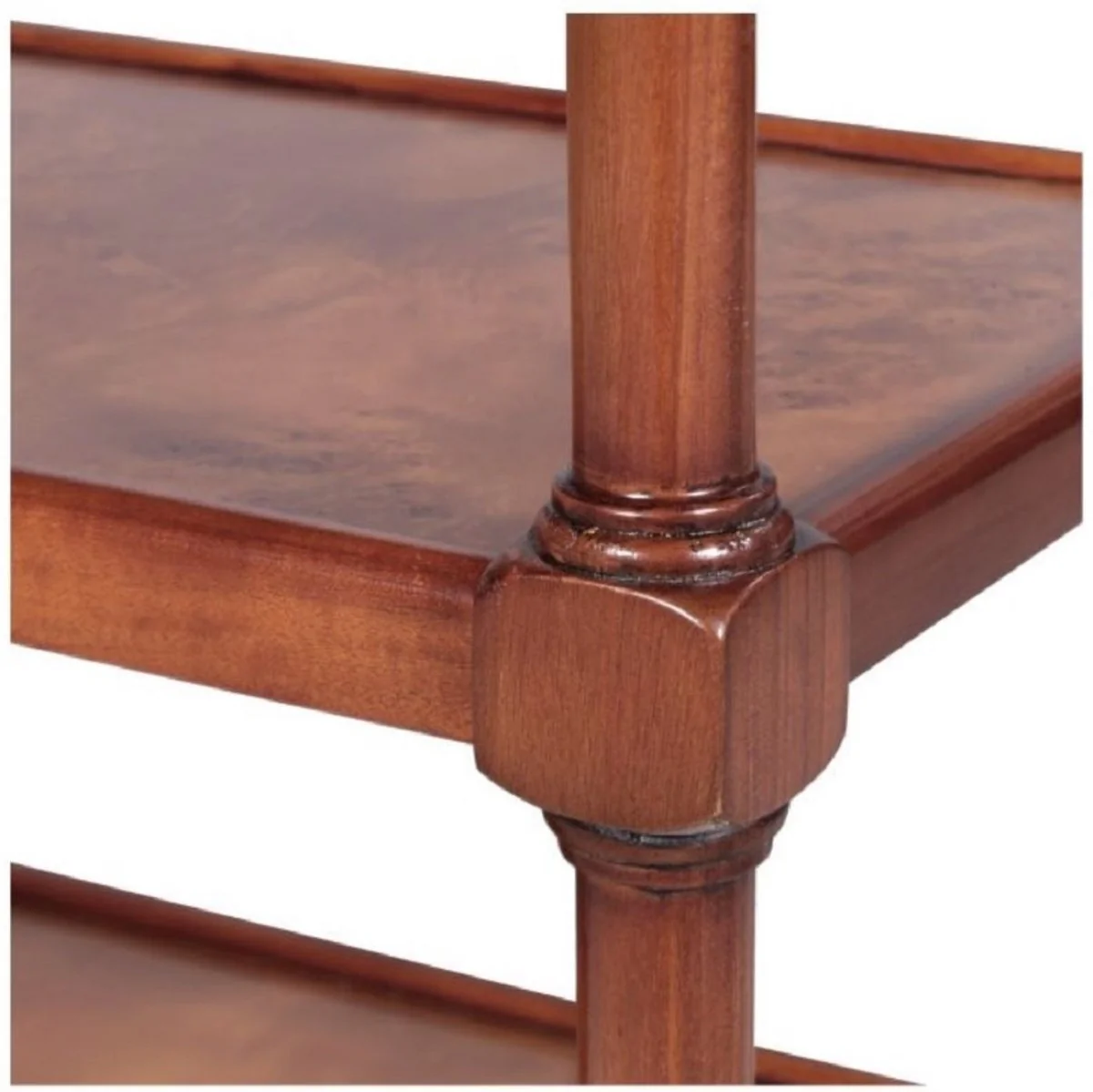 Luxus Jugendstil Bücherschrank Braun / Dunkelbraun 81 x 40 x H. 182 cm - Regalschrank mit Rollen und 2 Schubladen