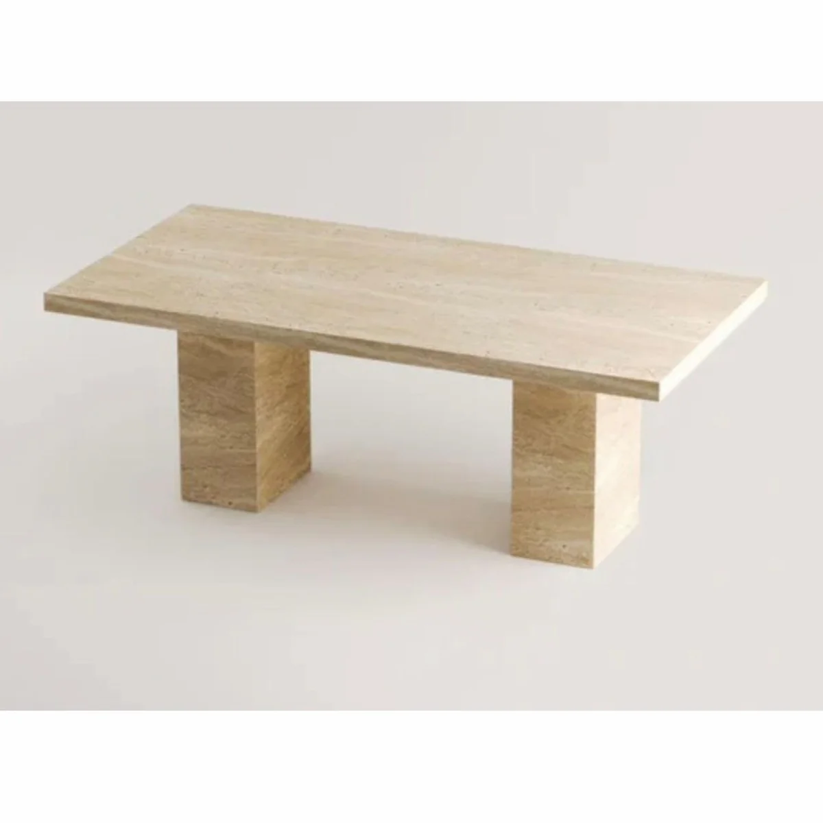 Luxus Travertin Esstisch Beige 190 cm - Luxus Esszimmer Möbel