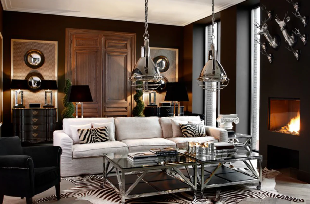 Luxus Art Deco Designer Couchtisch 100 x 100 x H. 50 cm - Wohnzimmer Salon Tisch - Luxus Hotel Kaffeetisch