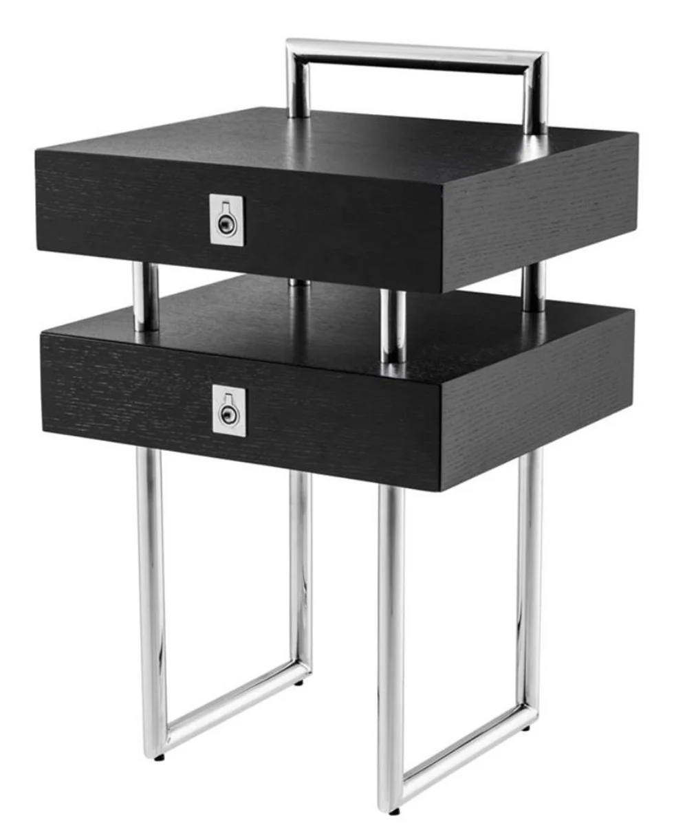 Luxus Wohnzimmer Beistelltisch mit 2 Schubladen 50 x 44,5 x H. 79 cm - Limited Edition