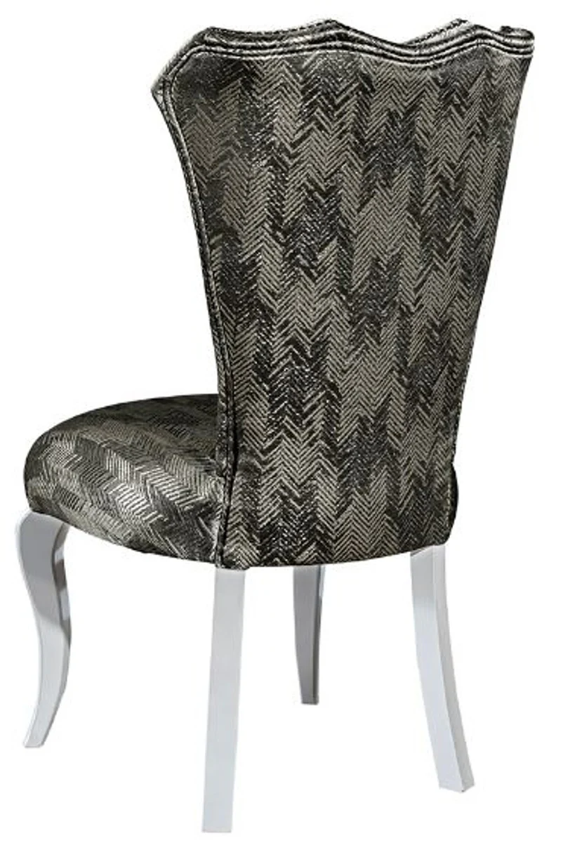 Luxus Barock Esszimmer Stuhl Set Grün / Gold / Weiß 49 x 56 x H. 102 cm - Edles Küchen Stühle 6er Set - Barock Esszimmer Möbel