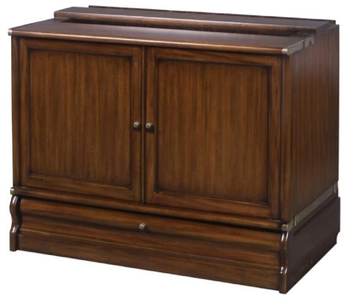 Luxus Mahagoni Bücherschrank mit 2 Türen und Schublade Dunkelbraun 86 x 47 x H. 68 cm - Luxus Büromöbel