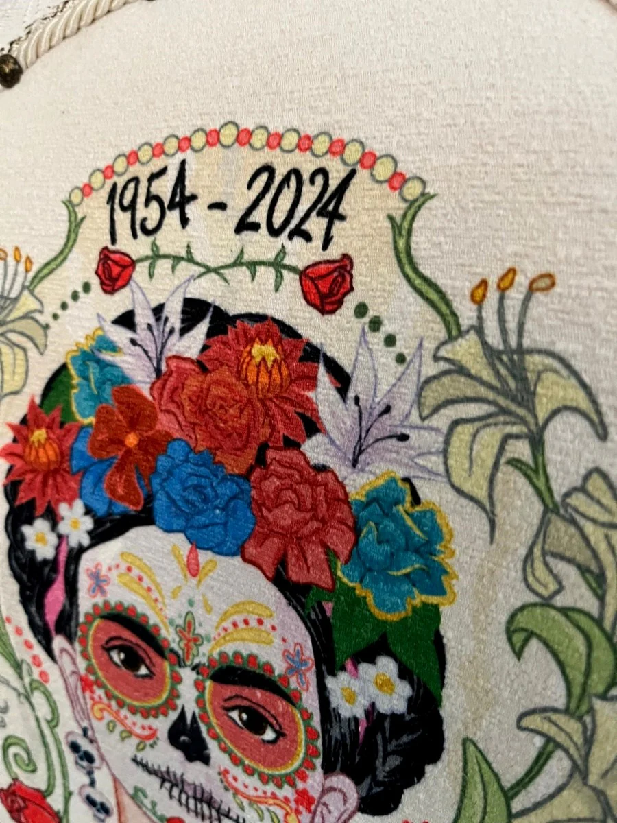 Frida Kahlo by Luxus Barock Esszimmer Stuhl Grün / Weiß / Bunt / Antik Weiß