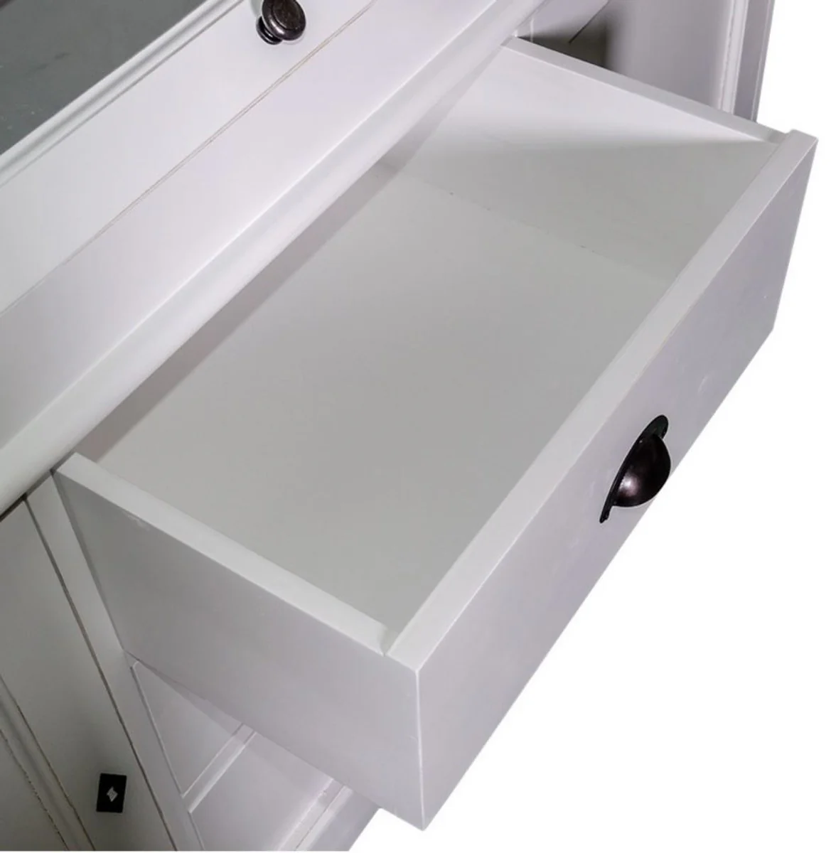 Landhausstil Küchenschrank / Buffetschrank Weiß 163 x 50 x H. 226 cm - Landhausstil Möbel