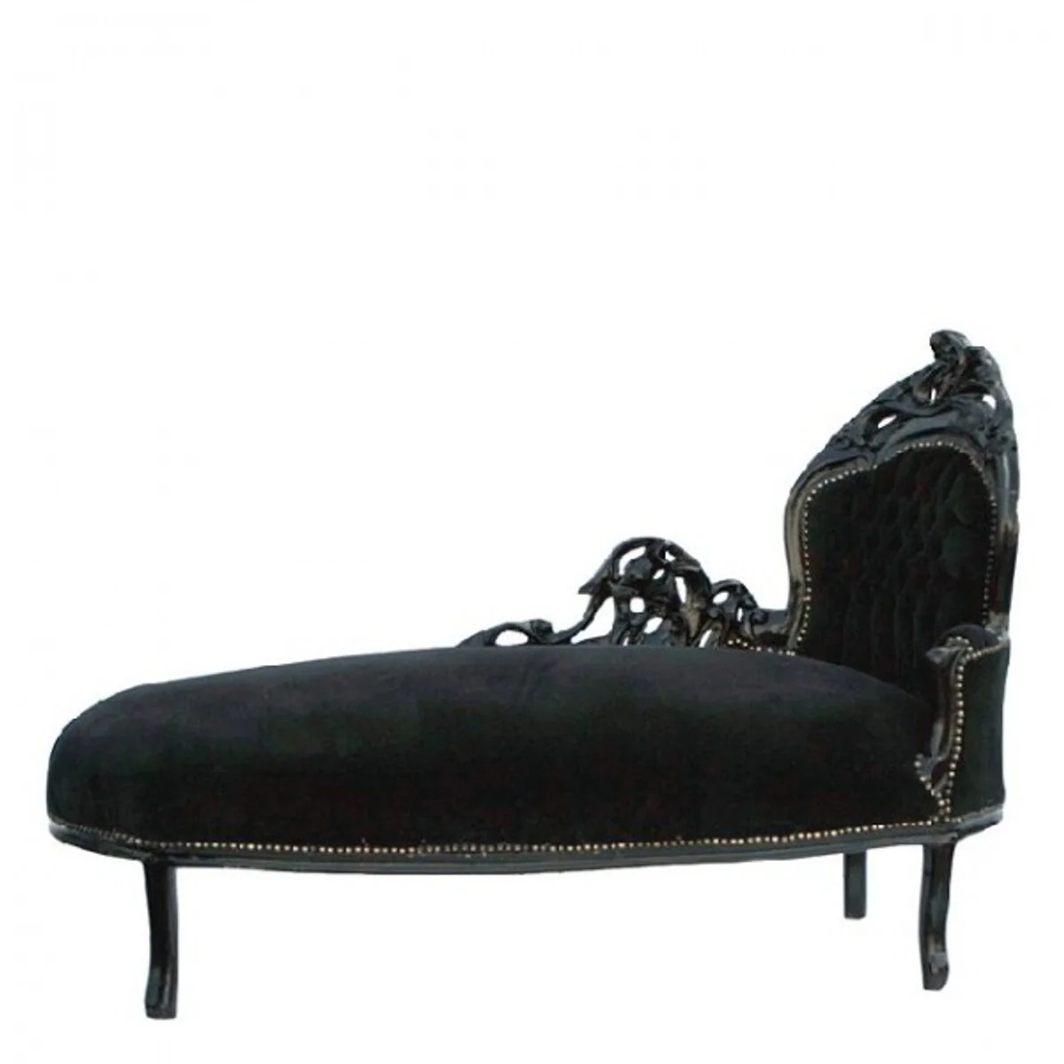 Barock Chaiselongue Schwarz/Schwarz