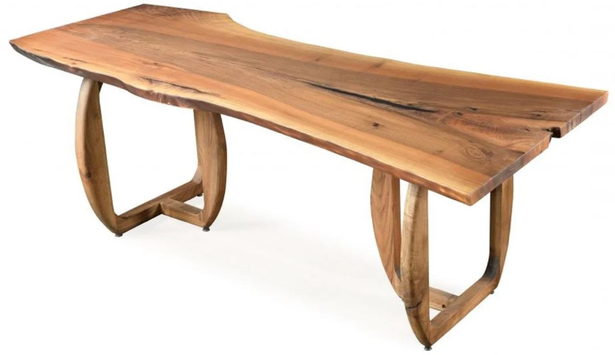 Luxus Massivholz Esstisch Braun 200 x 100 x H. 76 cm - Küchentisch aus massivem Walnussholz - Esszimmer Möbel - Massivholz Möbel - Luxus Möbel