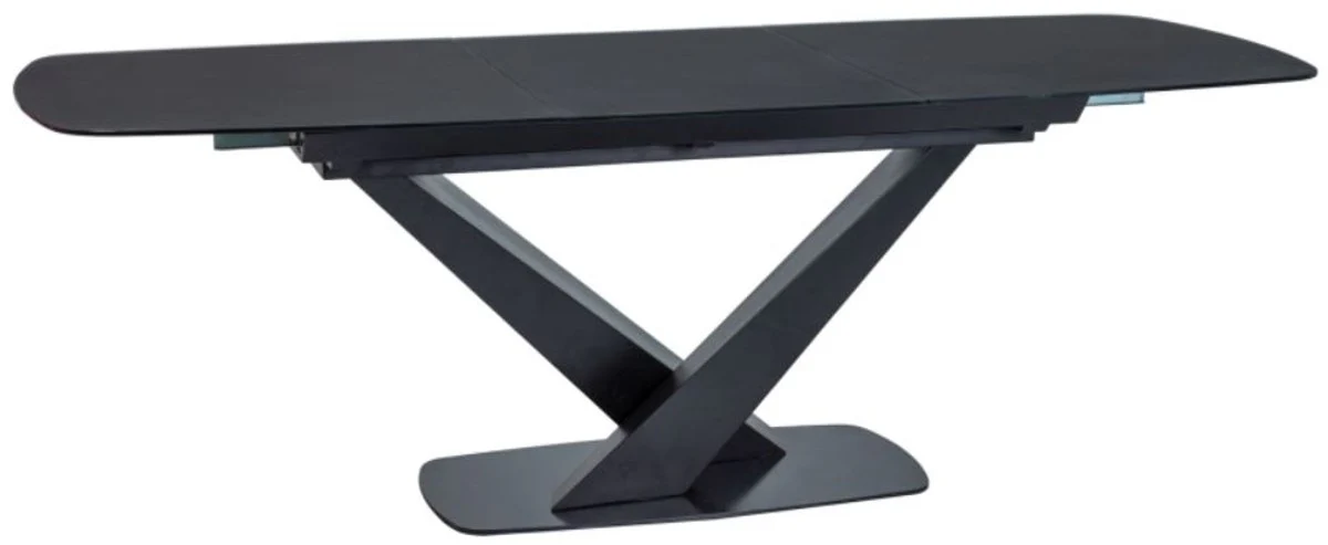 Designer Esstisch mit Glasplatte 160-220 x 90 x H. 75 cm - Verschiedene Farben - Moderner Ausziehbarer Küchentisch - Designer Esszimmer Möbel