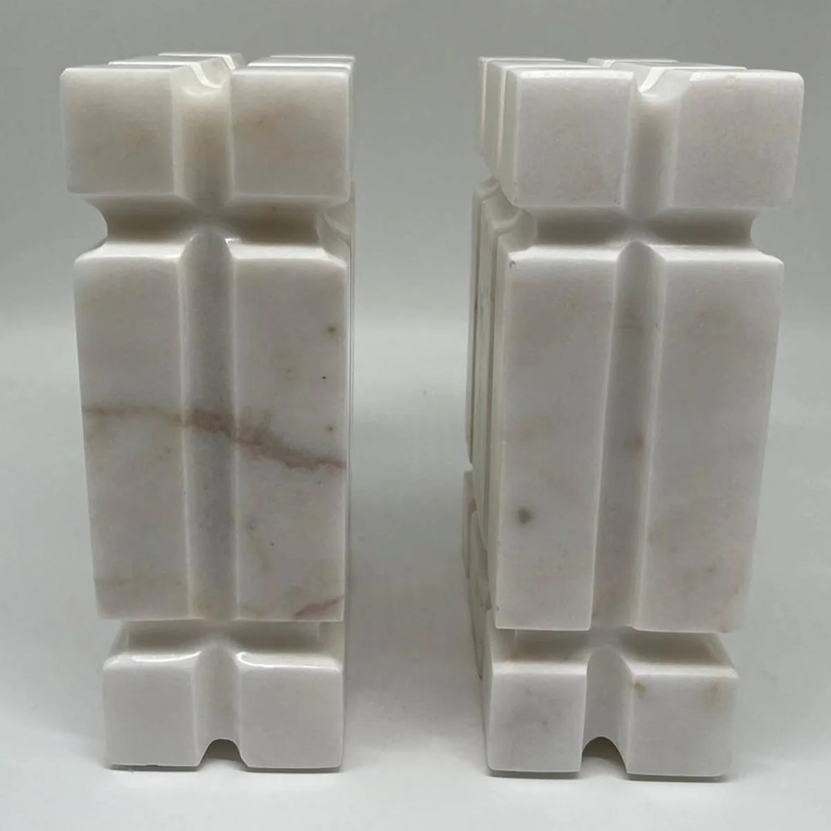 Luxus Marmor Deko Buchstützen Set Weiß - Deko Accessoires