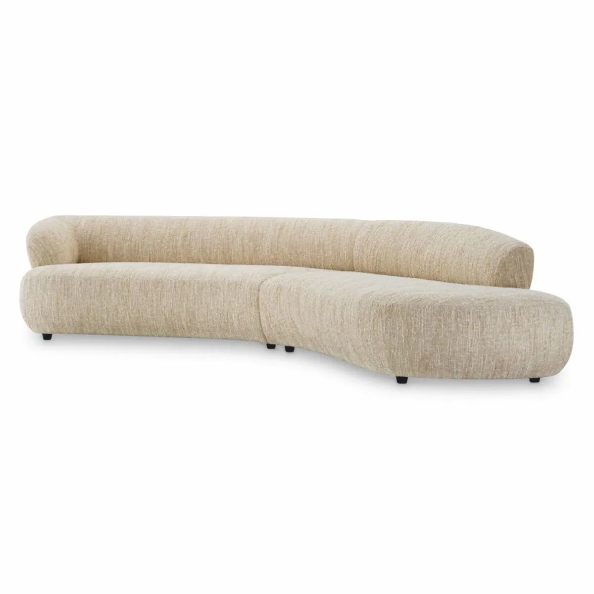 Luxus Sofa Creme / Schwarz 360 cm - Gebogenes Wohnzimmer & Hotel Sofa