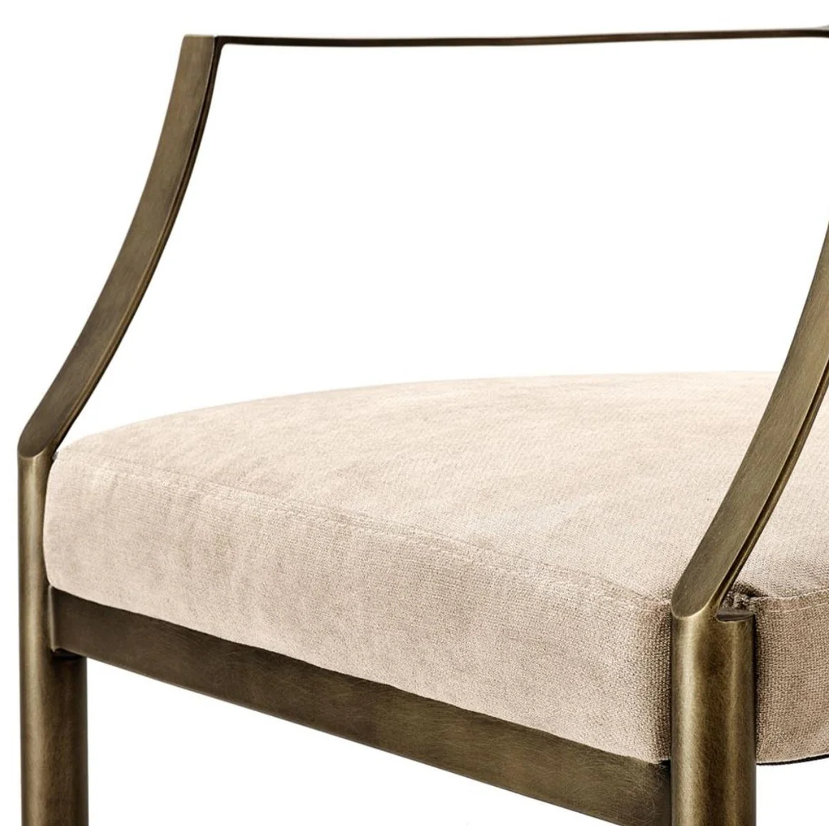 Luxus Esszimmerstuhl mit Armlehnen Greige / Bronze 60,5 x 60 x H. 91 cm - Limited Edition