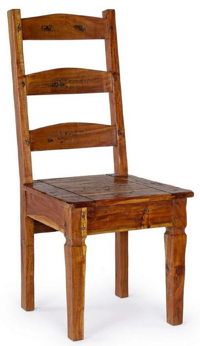 Landhausstil Esszimmerstuhl 6er Set Braun / Naturfarben 45 x 45 x H. 105 cm - Rustikale Esszimmerstühle im Landhausstil - Rustikale Esszimmer Möbel - Landhausstil Esszimmer Möbel