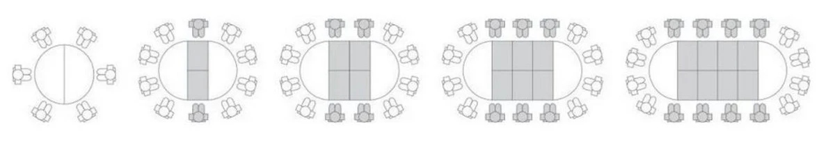 Luxus Esstisch Naturfarben 140-320 x 140 x H. 77 cm - Runder ausziehbarer Massivholz Konferenztisch - Esszimmer Möbel - Büro Möbel - Massivholz Möbel - Luxus Möbel