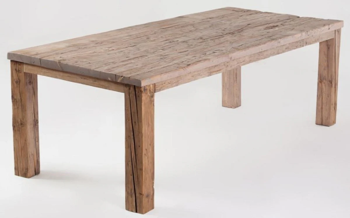 Landhausstil Esstisch Naturfarben - Verschiedene Größen - Rustikaler Rechteckiger Massivholz Esszimmertisch - Landhausstil Esszimmer Möbel - Rustikale Esszimmer Möbel