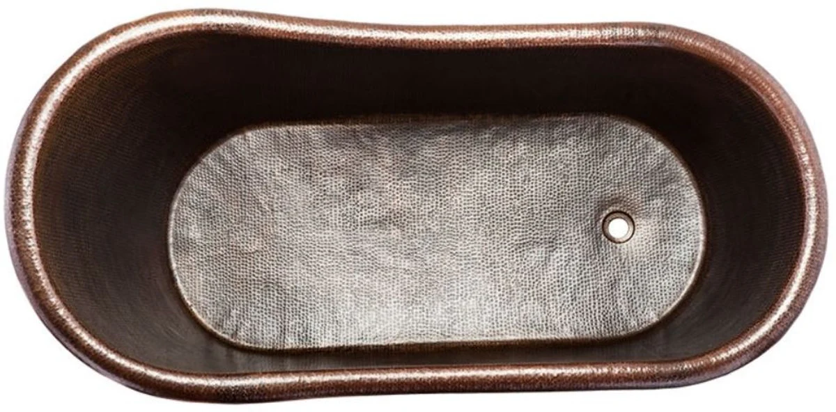 Luxus Jugendstil Kupfer Badewanne 170 x 84 x H. 81 cm - Freistehende Retro Badewanne - Rustikale Badezimmer Möbel