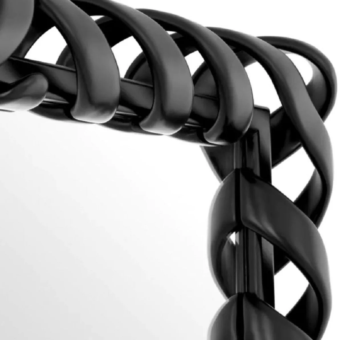 Luxus Mahagoni Spiegel Schwarz H. 141 cm