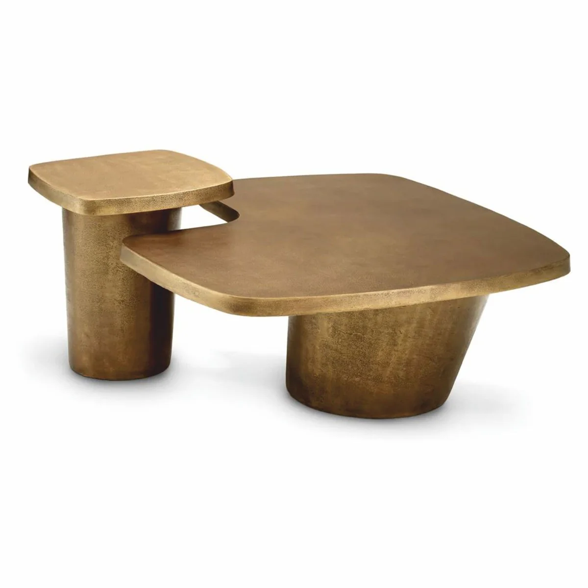 Luxus Aluminium Couchtisch Set Vintage Messing - Hotel & Wohnzimmer Möbel