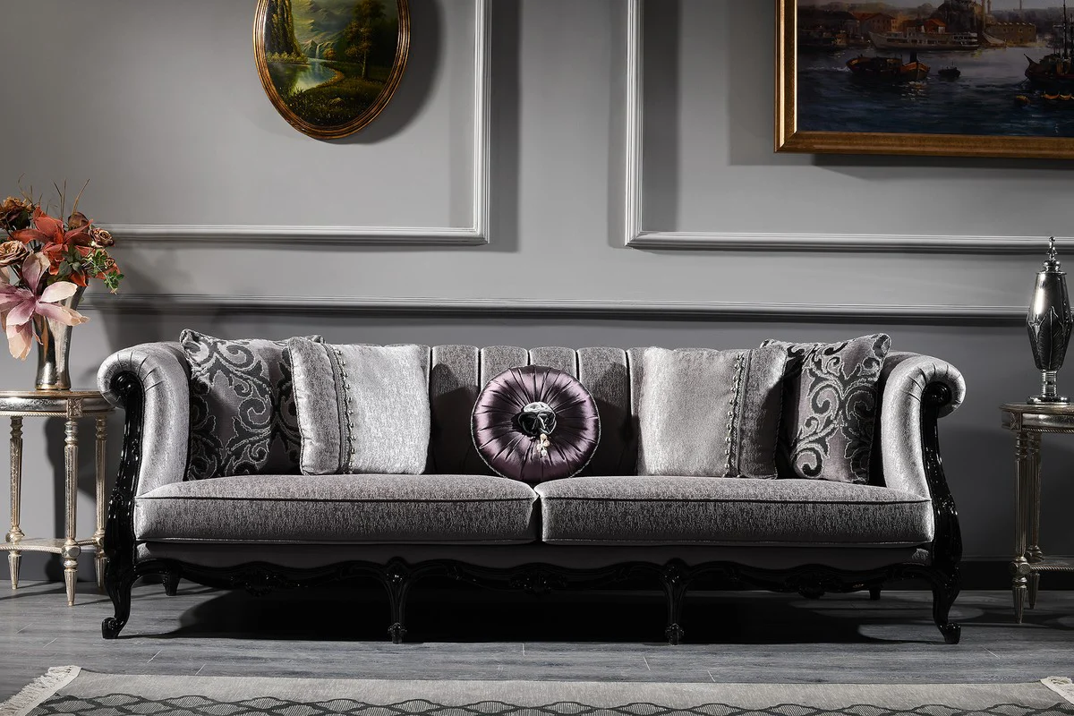 Luxus Barock Wohnzimmer Set - 2 Sofas & 2 Sessel & 1 Couchtisch - Wohnzimmermöbel im Barockstil - Edel & Prunkvoll - Luxus Qualität - Made in Italy