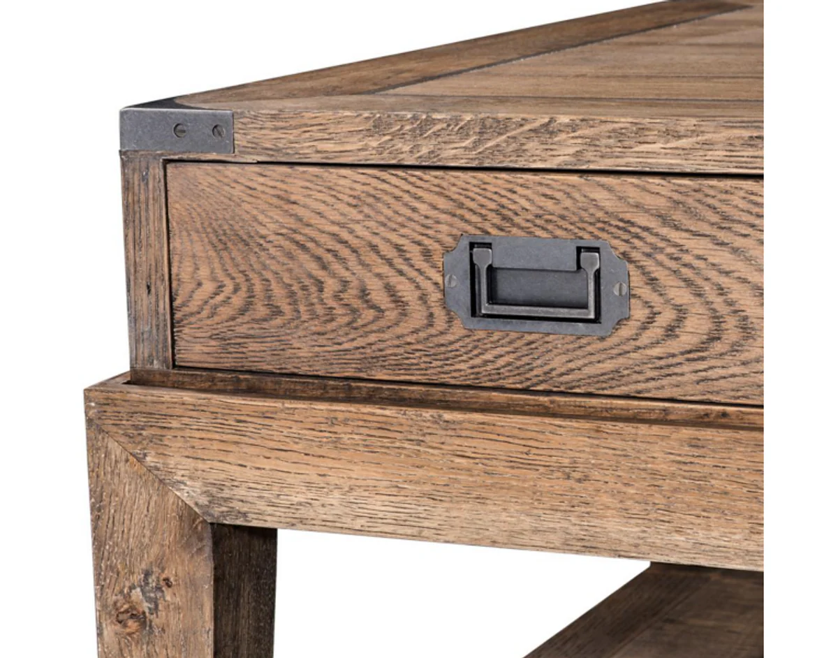 Luxus Art Deco Designer Eichenholz Couchtisch - Wohnzimmer Salon Tisch - Luxus Hotel Tisch