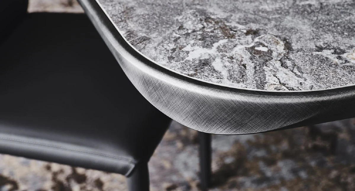 Luxus Esstisch Schwarz 300 x 128 x H. 73 cm - Esszimmertisch mit hochwertiger Keramik Tischplatte - Moderne Esszimmer Möbel - Luxus Qualität - Made in Italy