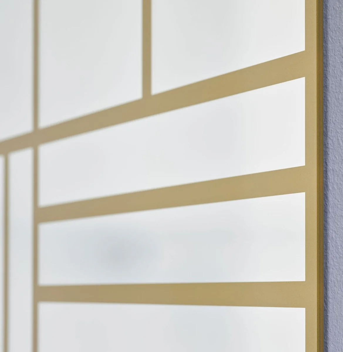 Luxus Wandspiegel Gold 100 x 2,5 x H. 158 cm - Rechteckiger Spiegel mit Muster - Luxus Möbel