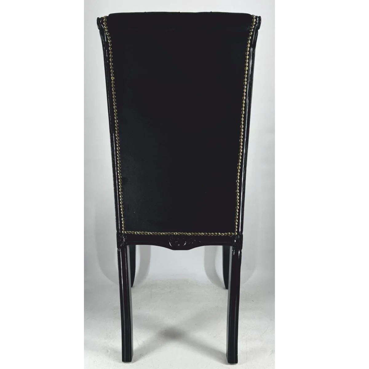 Barock Hochlehn Esszimmer Stuhl Schwarz H. 118 cm - Barock Möbel