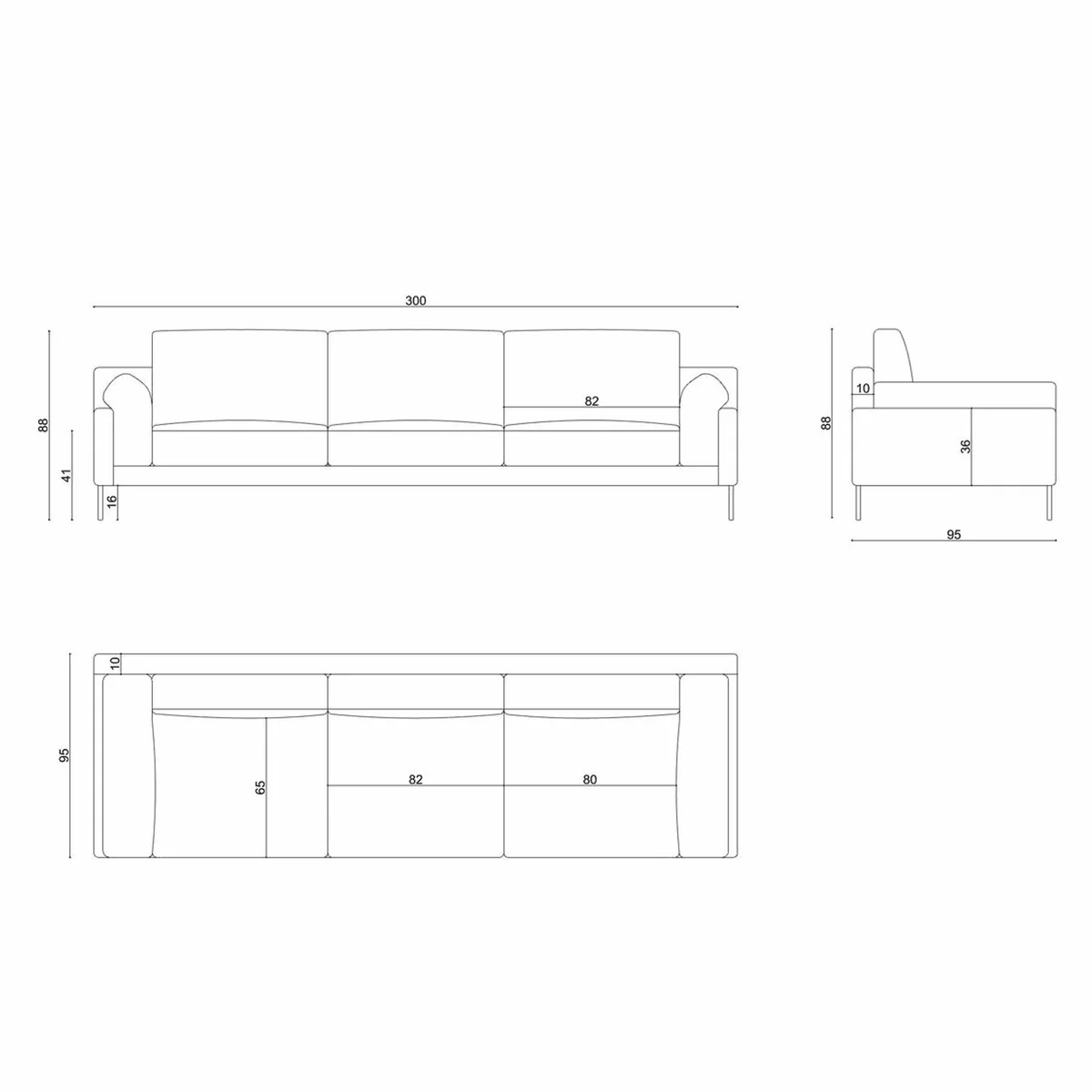 Luxus Sofa Grau 300 cm - Luxus Wohnzimmer & Hotel Möbel