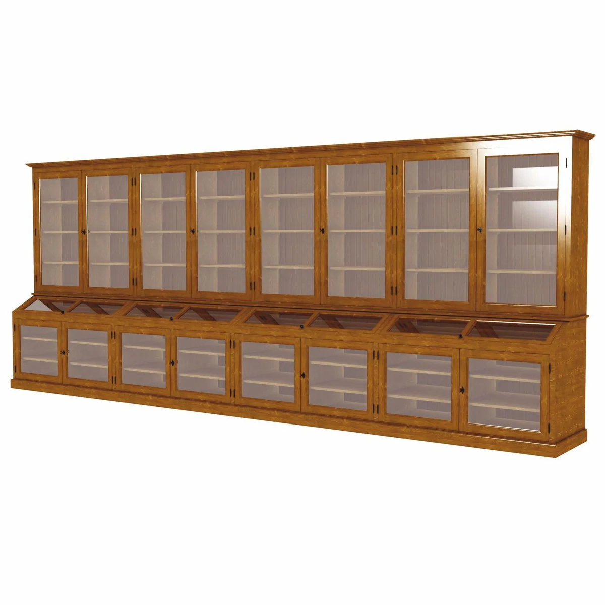Landhausstil Massivholz Barschrank Braun 600 cm - Bar Möbel