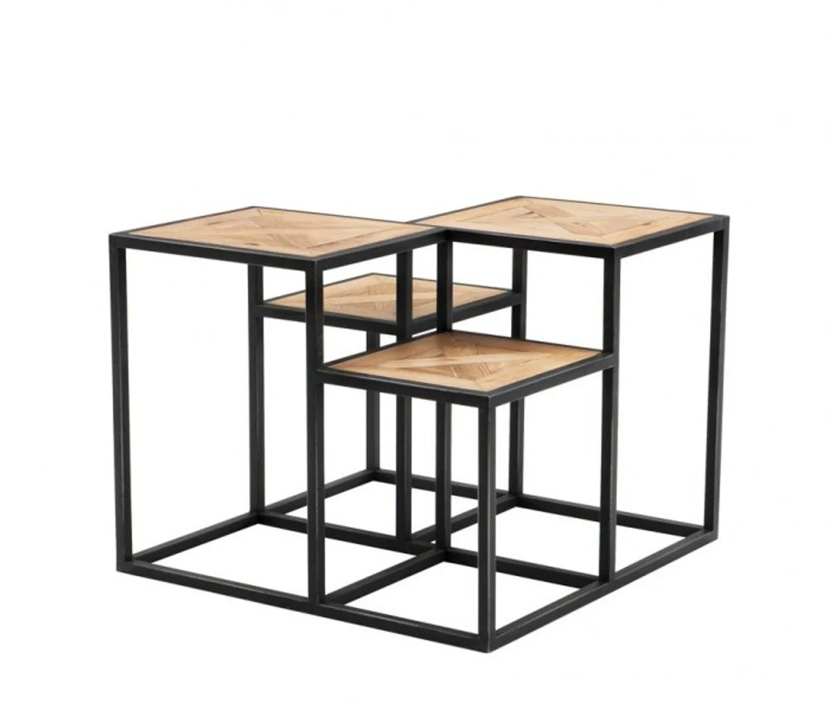 Luxus Art Deco Designer Eichenholz Beistelltisch - Luxus Tisch