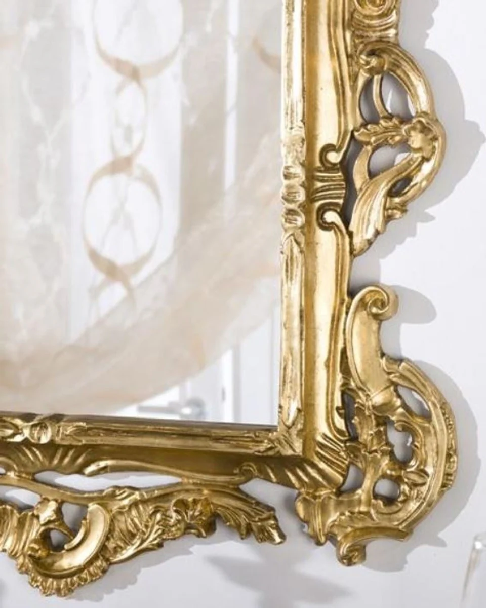 Luxus Barock Wandspiegel Gold 82 x 6 x H. 128 cm - Prunkvoller Spiegel im Barockstil - Barock Möbel