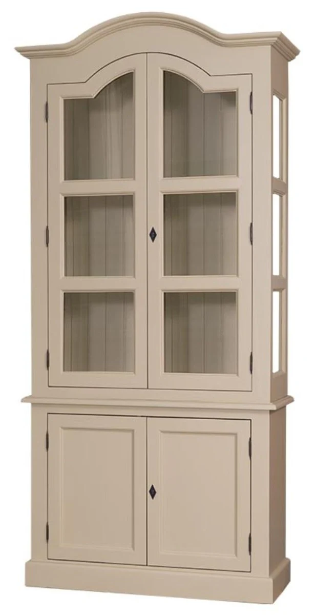 Landhausstil Wohnzimmerschrank mit 4 Türen Beige 104 x 39 x H. 220 cm - Wohnzimmermöbel