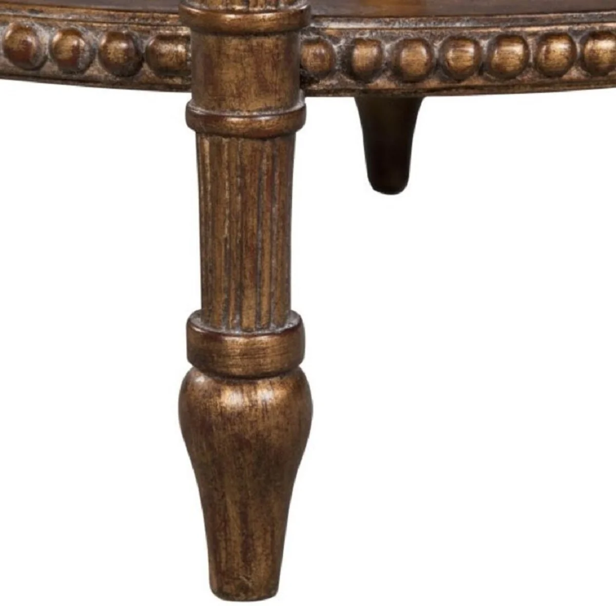 Luxus Barock Beistelltisch Braun / Weiß Ø 47 x H. 70 cm - Barock Wohnzimmermöbel