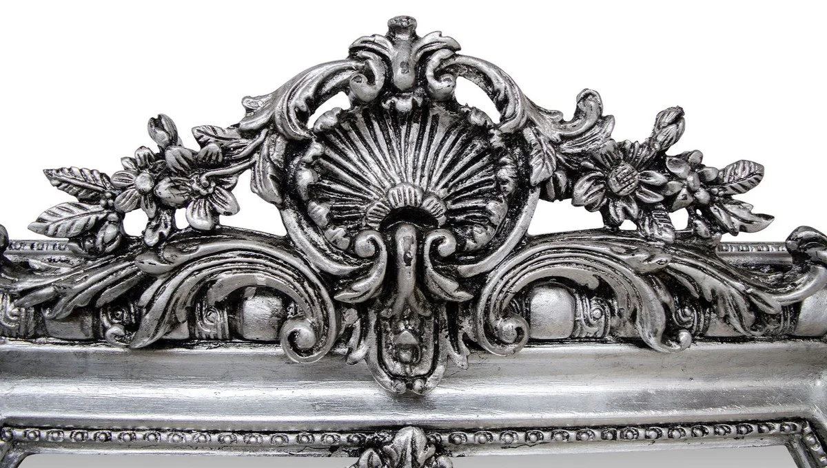 Antik Stil Spiegel / Wandspiegel Silber 118 x H. 207 cm - Barock Wohnzimmer Möbel