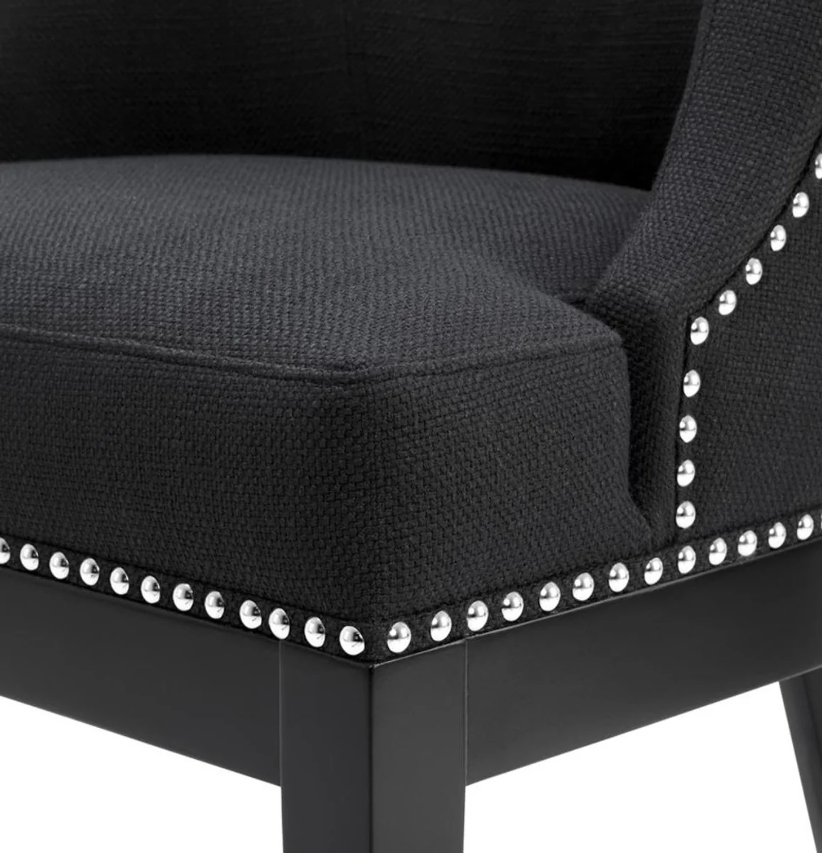 Luxus Esszimmerstuhl Schwarz 59 x 56 x H. 80 cm - Restaurant Möbel