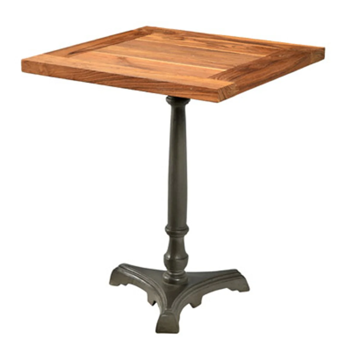 Jugendstil Luxus Tisch / Beistelltisch Teak Holz / Eisen Mod2 60 x 60 x H74 cm - Cafe Restaurant Möbel