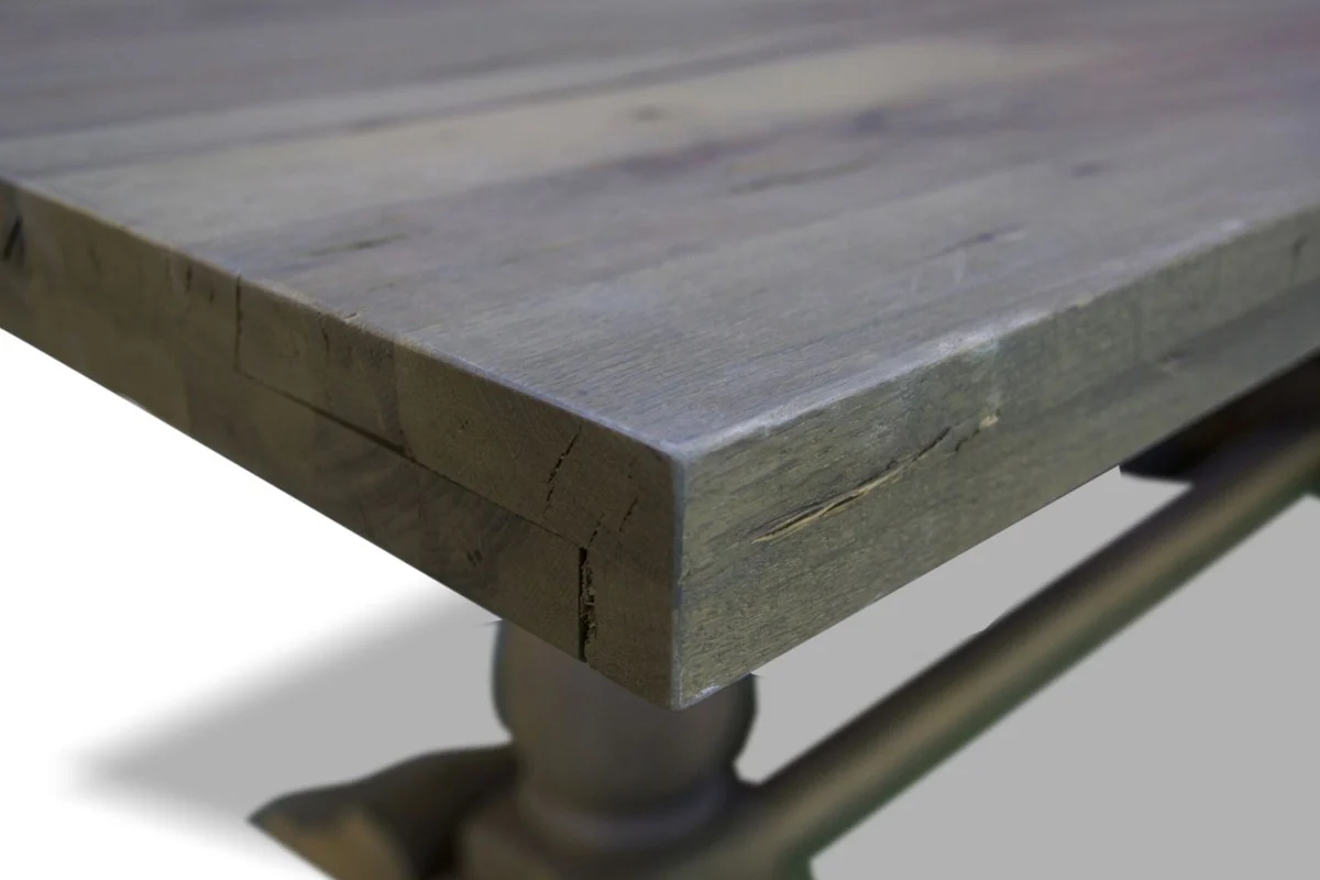 Landhausstil Esstisch Grau - Verschiedene Größen - Rustikaler Massivholz Küchentisch - Rustikale Massivholz Esszimmer Möbel - Landhausstil Esszimmer Möbel