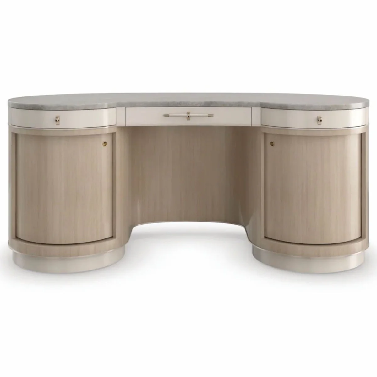 Luxus Schminktisch Grau / Braun / Gold 171 cm - Hotel & Schlafzimmer Möbel