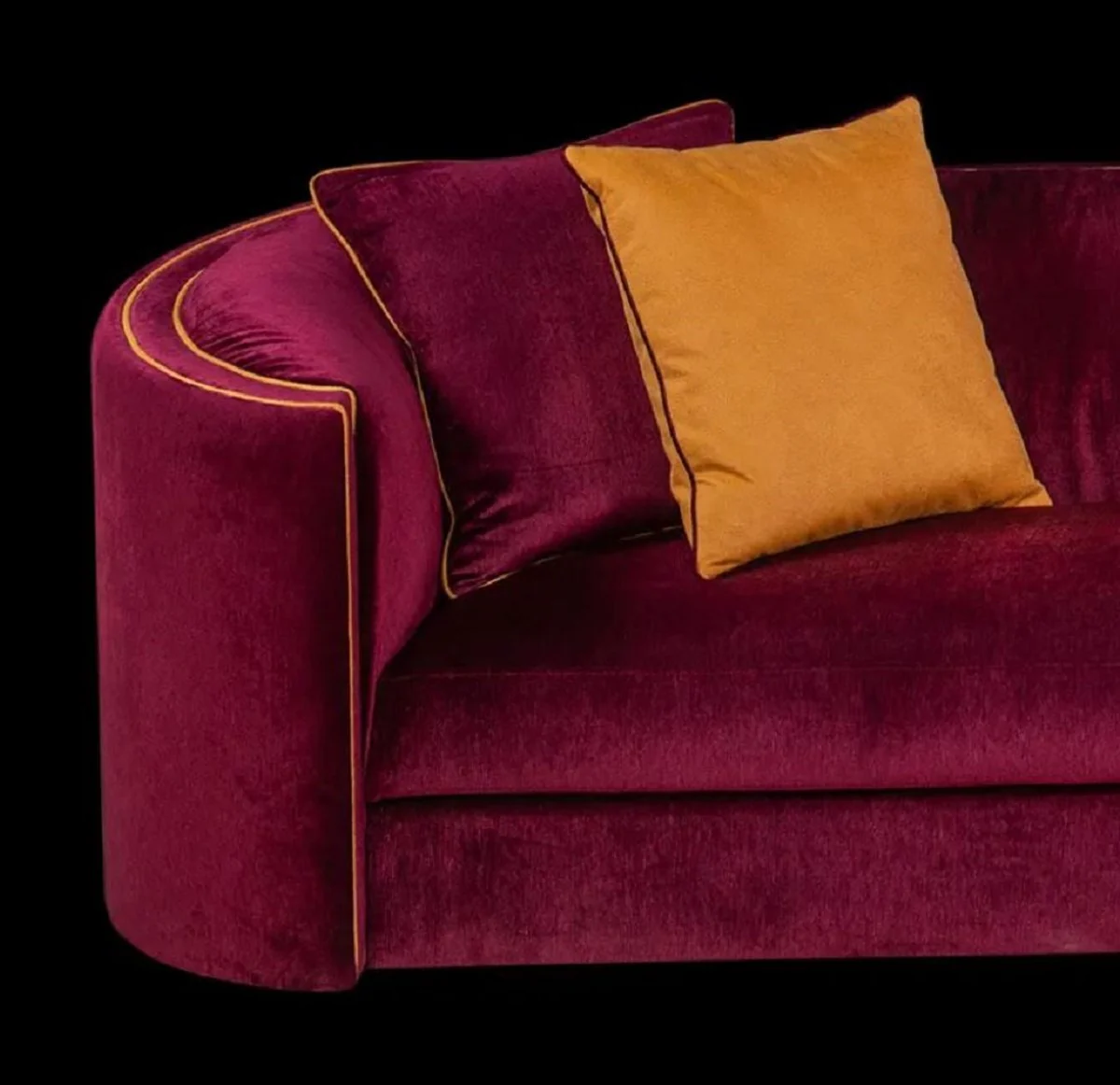 Luxus Sofa Lila / Orange 275 x 89 x H. 75 cm - Wohnzimmer Sofa - Hotel Sofa - Wohnzimmer Möbel - Wohnzimmer Einrichtung - Hotel Möbel - Luxus Möbel - Luxus Einrichtung