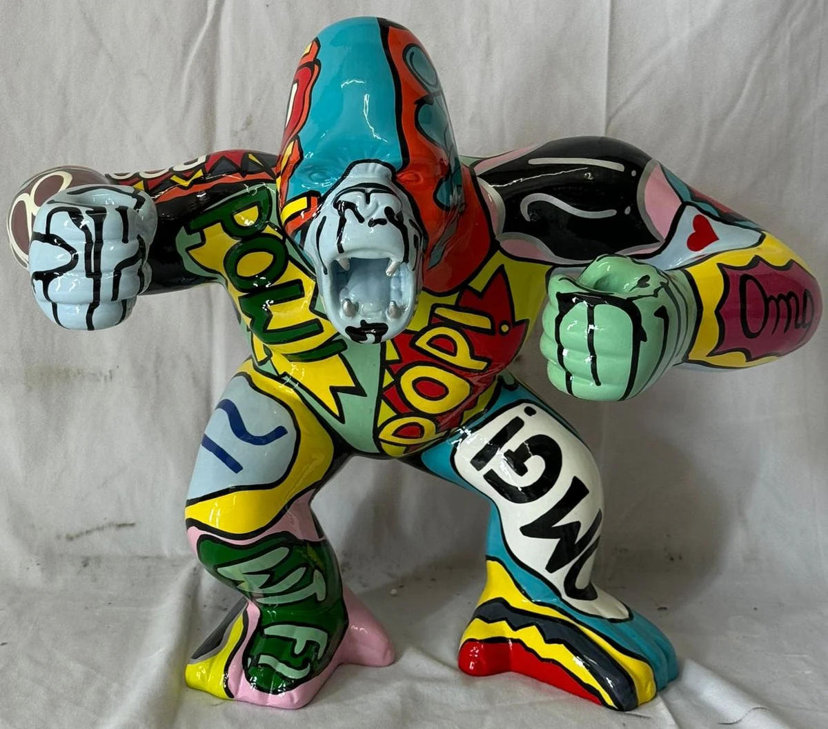 Deko Figur Gorilla Affe Bunt H. 50 cm - Deko Skulptur