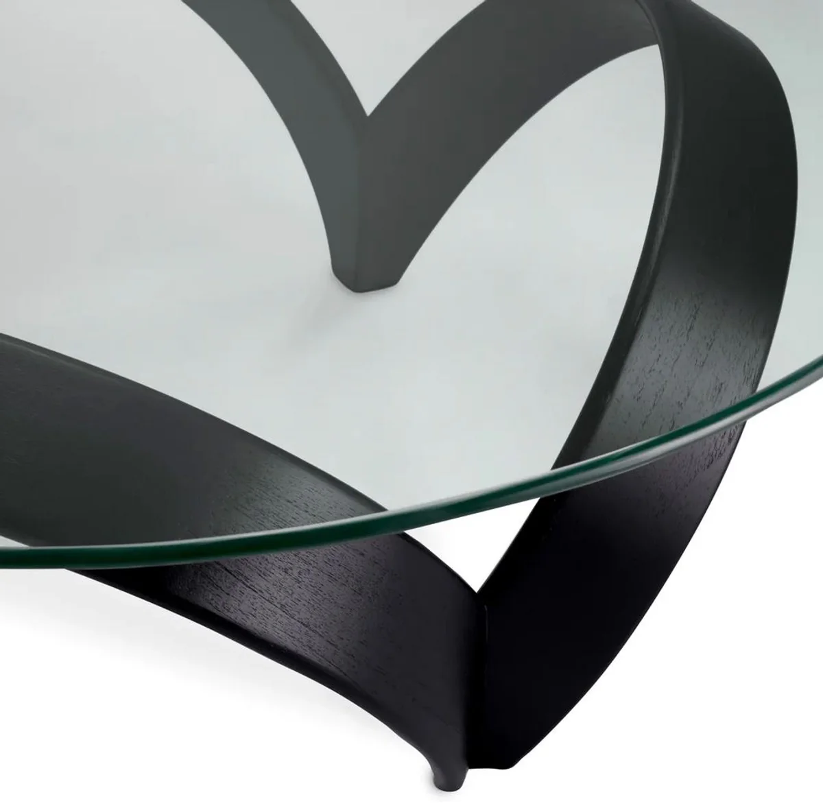 Luxus Couchtisch Schwarz Ø 110 x H. 36,5 cm - Runder Wohnzimmertisch mit Glasplatte - Wohnzimmer Möbel - Hotel Möbel - Luxus Möbel - Luxus Kollektion