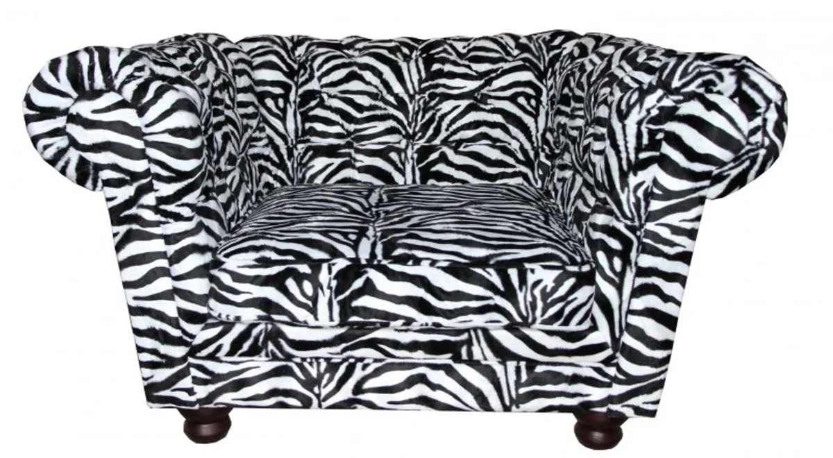 Limited Edition Designer Chesterfield Sessel Zebra Club Möbel
