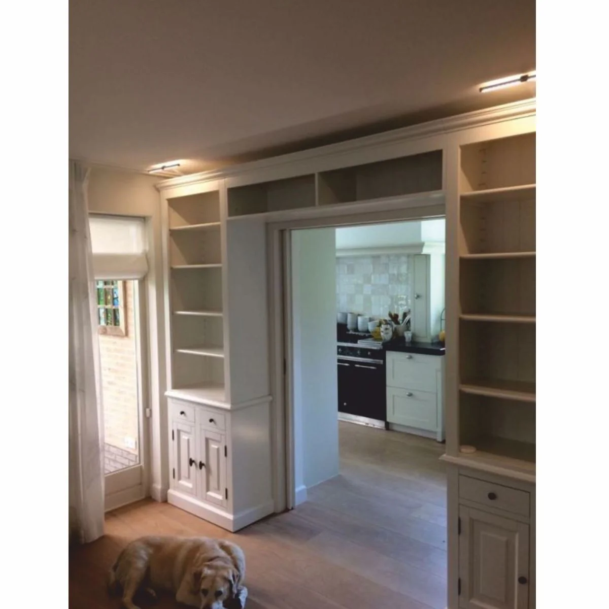 Landhausstil Bücherschrank Weiß 450 x 40 x H. 260 cm - Landhausstil Möbel