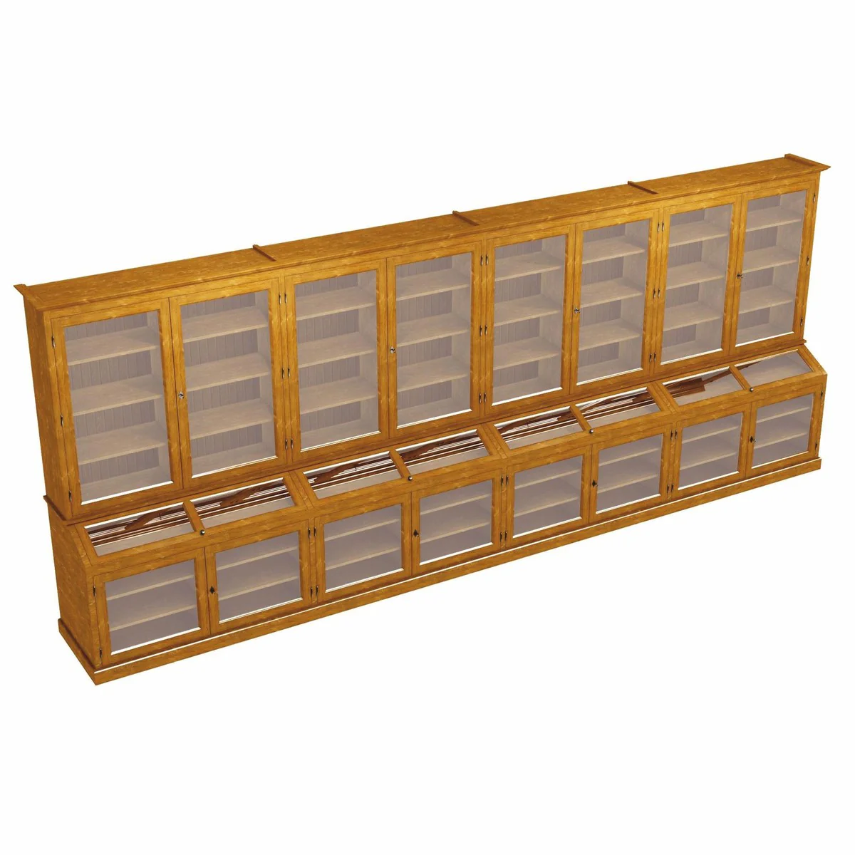 Landhausstil Massivholz Barschrank Braun 600 cm - Bar Möbel