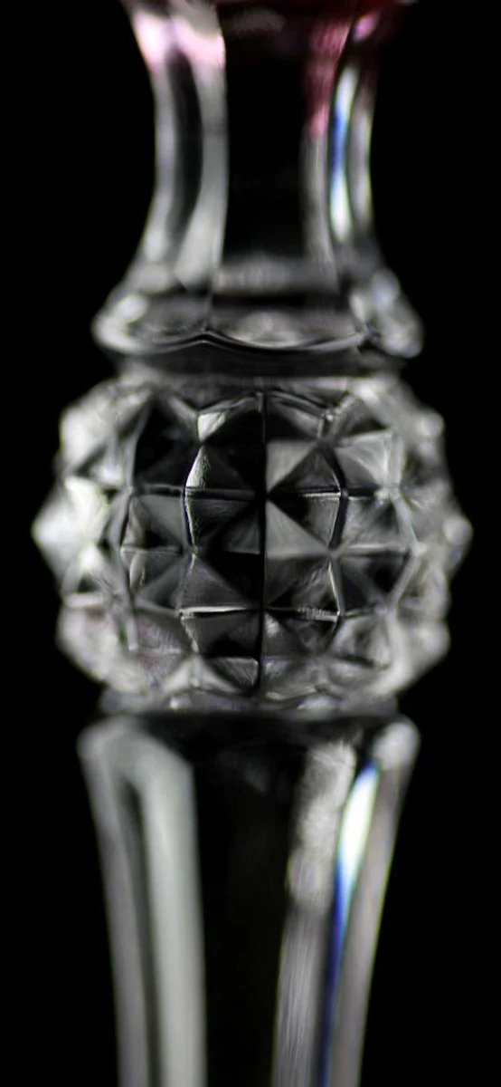 Luxus Barock Weinglas 6er Set Rosa / Gold Ø 9 x H. 21,5 cm - Handgefertigte gravierte und handbemalte Weingläser - Hotel & Restaurant Accessoires - Luxus Qualität