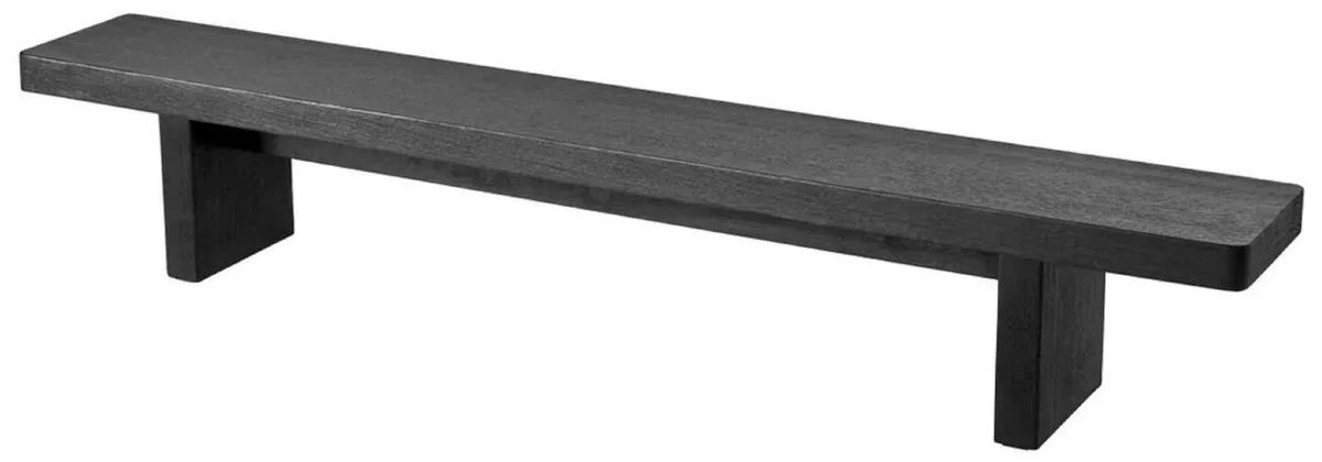 Luxus Couchtisch Schwarz 240 x 35 x H. 41 cm - Riesiger Massivholz Wohnzimmertisch - Wohnzimmer Möbel - Hotel Möbel - Luxus Möbel - Luxus Einrichtung