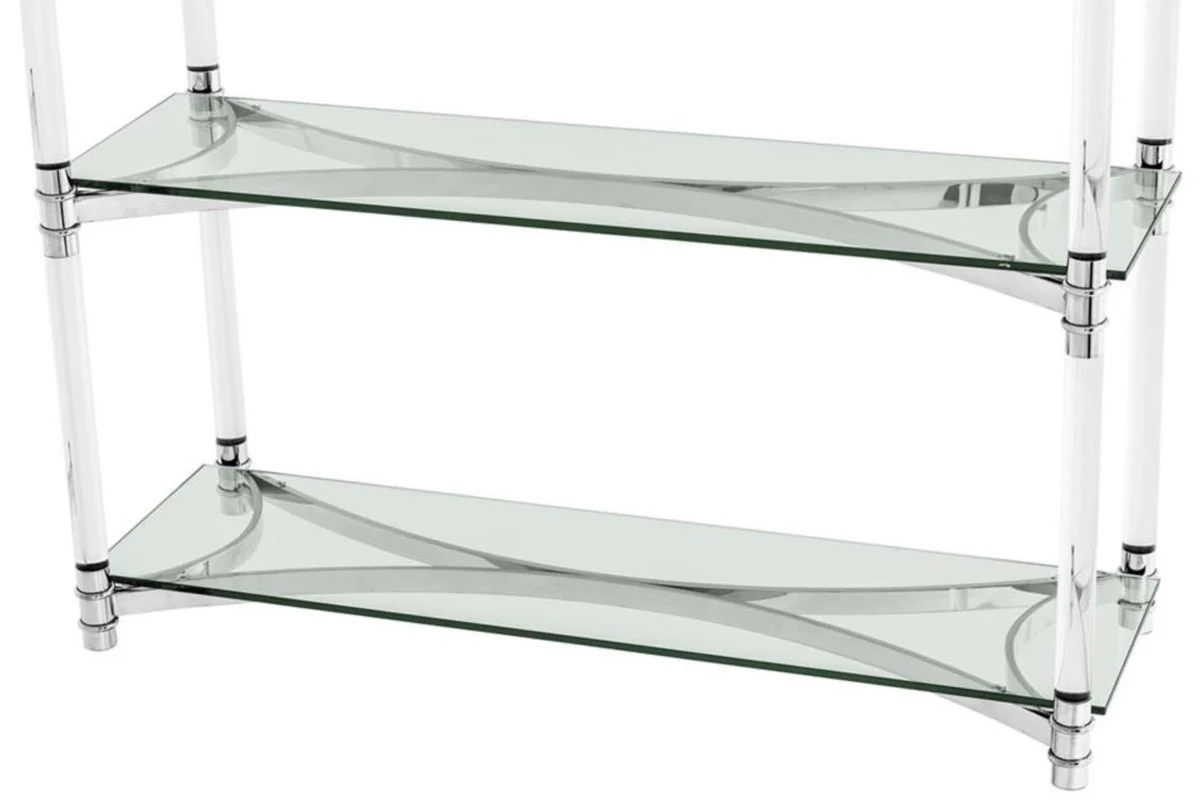 Wohnzimmerschrank / Regalschrank Silber 117 x 41 x H. 200 cm - Luxus Möbel