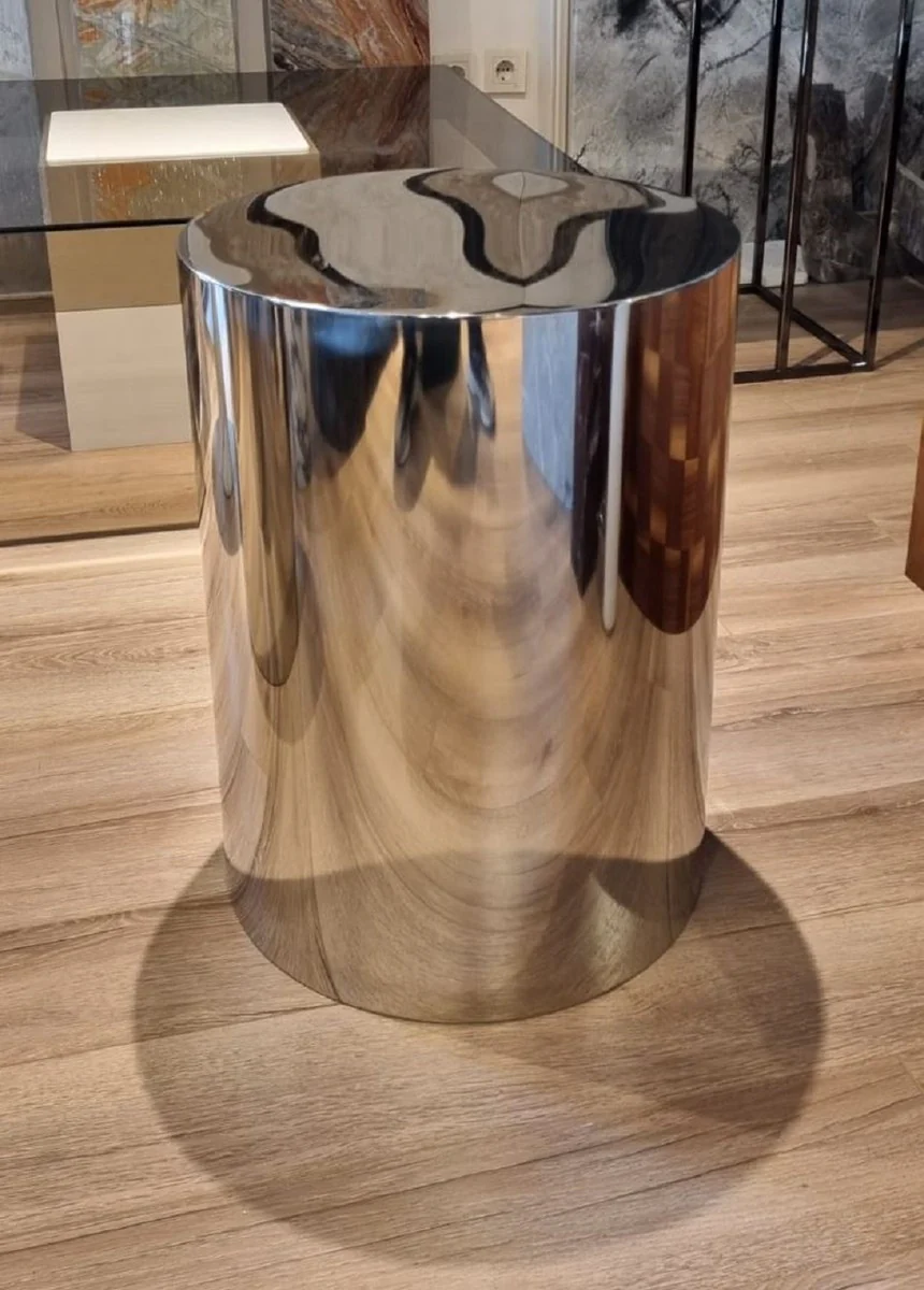 Luxus Metall Beistelltisch Set Silber - Luxus Wohnzimmer Möbel