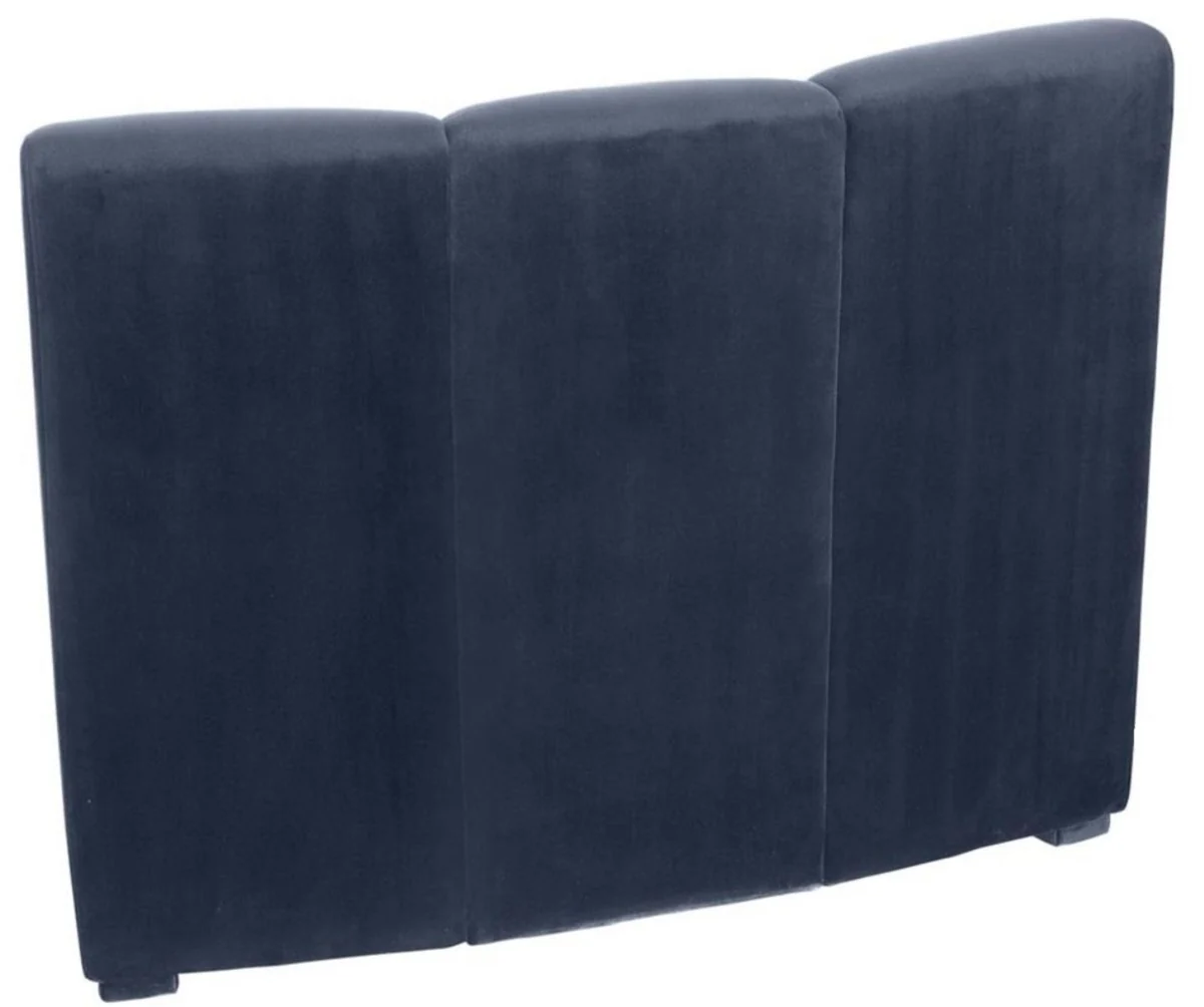 Luxus Samt Couch Mitternachtsblau 109 x 95 x H. 83,5 cm - Gebogenes & Erweiterbares Luxus Wohnzimmer Sofa